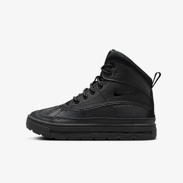 Leather nike high tops all black online